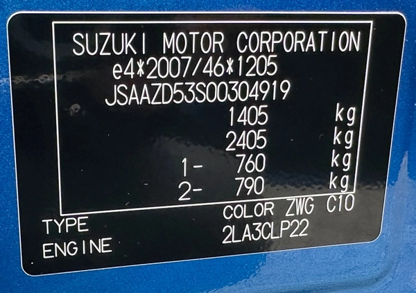 Suzuki Swift cena 49900 przebieg: 54200, rok produkcji 2020 z Bisztynek małe 704